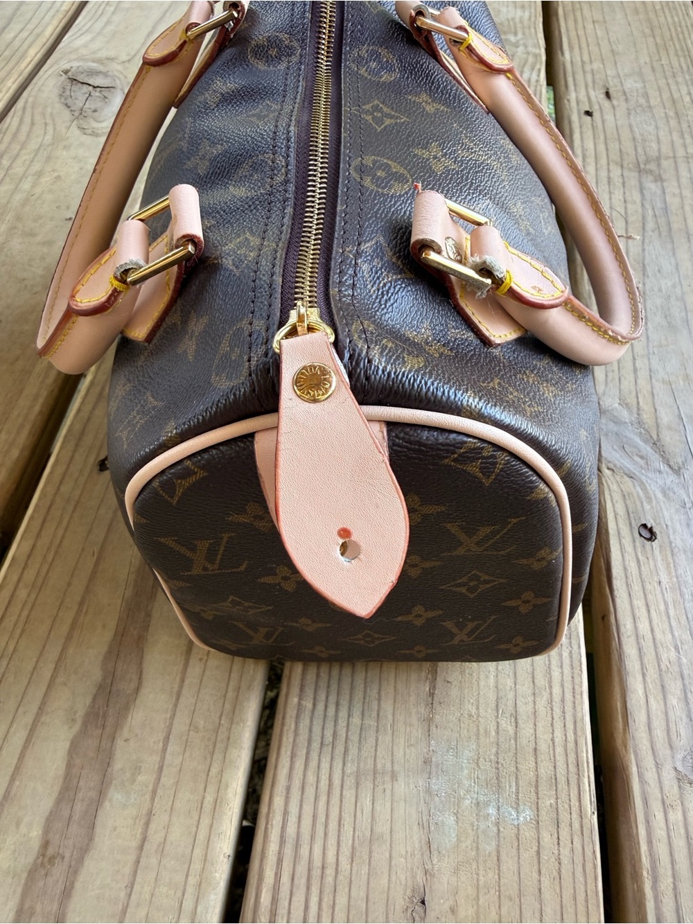 Designer Inspired Brown Monogram Satchel Speedy Style Bag Purse Handbag - Picture 10 of 12